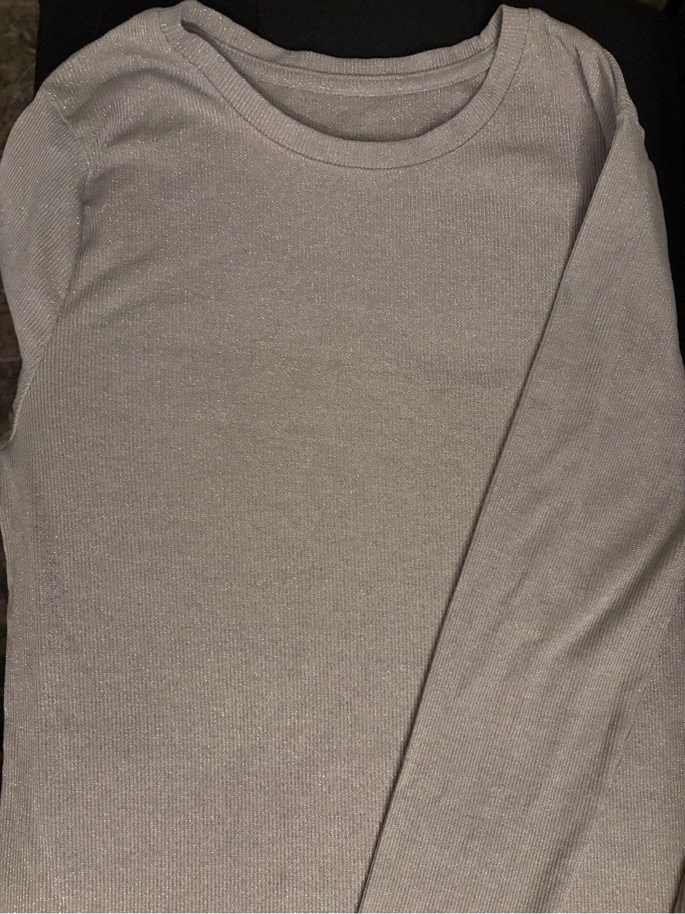 a new day Metallic Light Gray Crew Neck Sweater